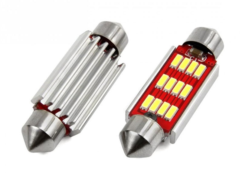 Dome - 41mm LED - CANBUS - 12SMD - 4014 - 12/24V - 2 stuks Dome - 41mm LED - CANBUS - 12SMD - 4014 - 12/24V - 2 stuks